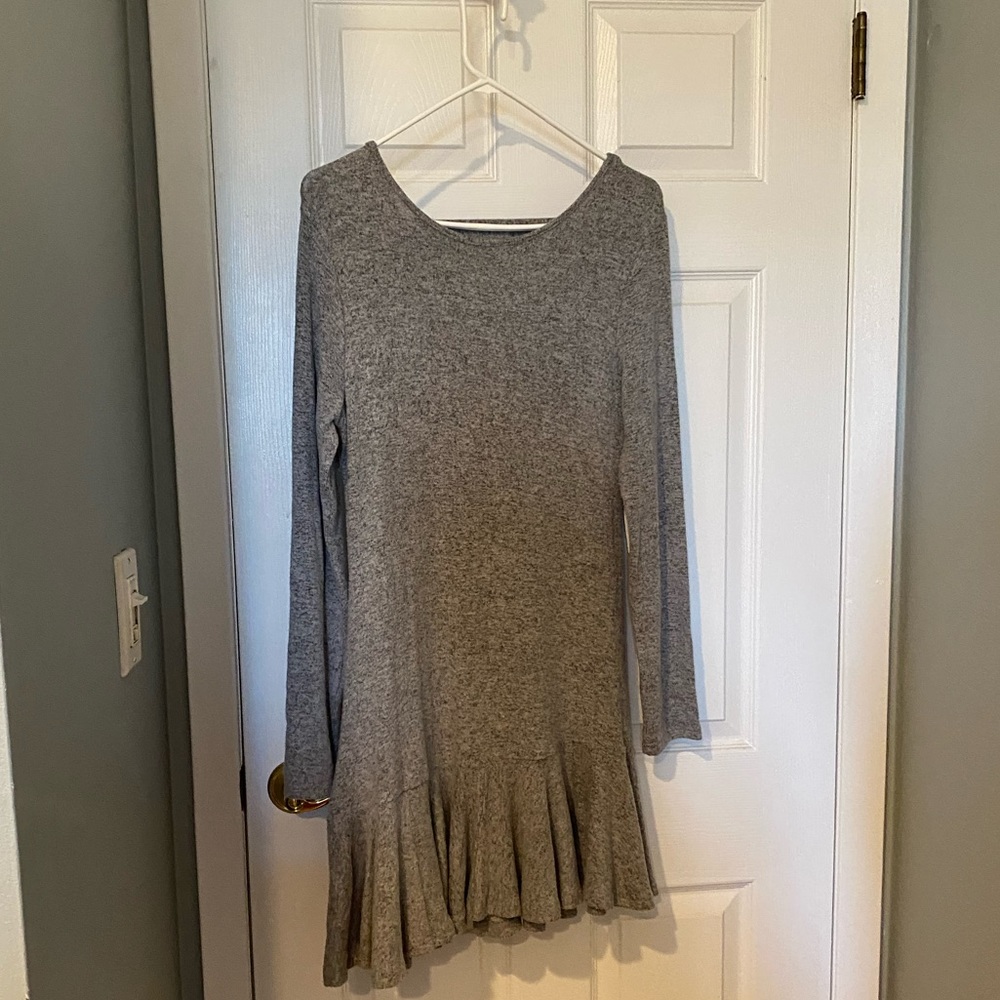 Grey Long Sleeve Francesca’s Collections Dress